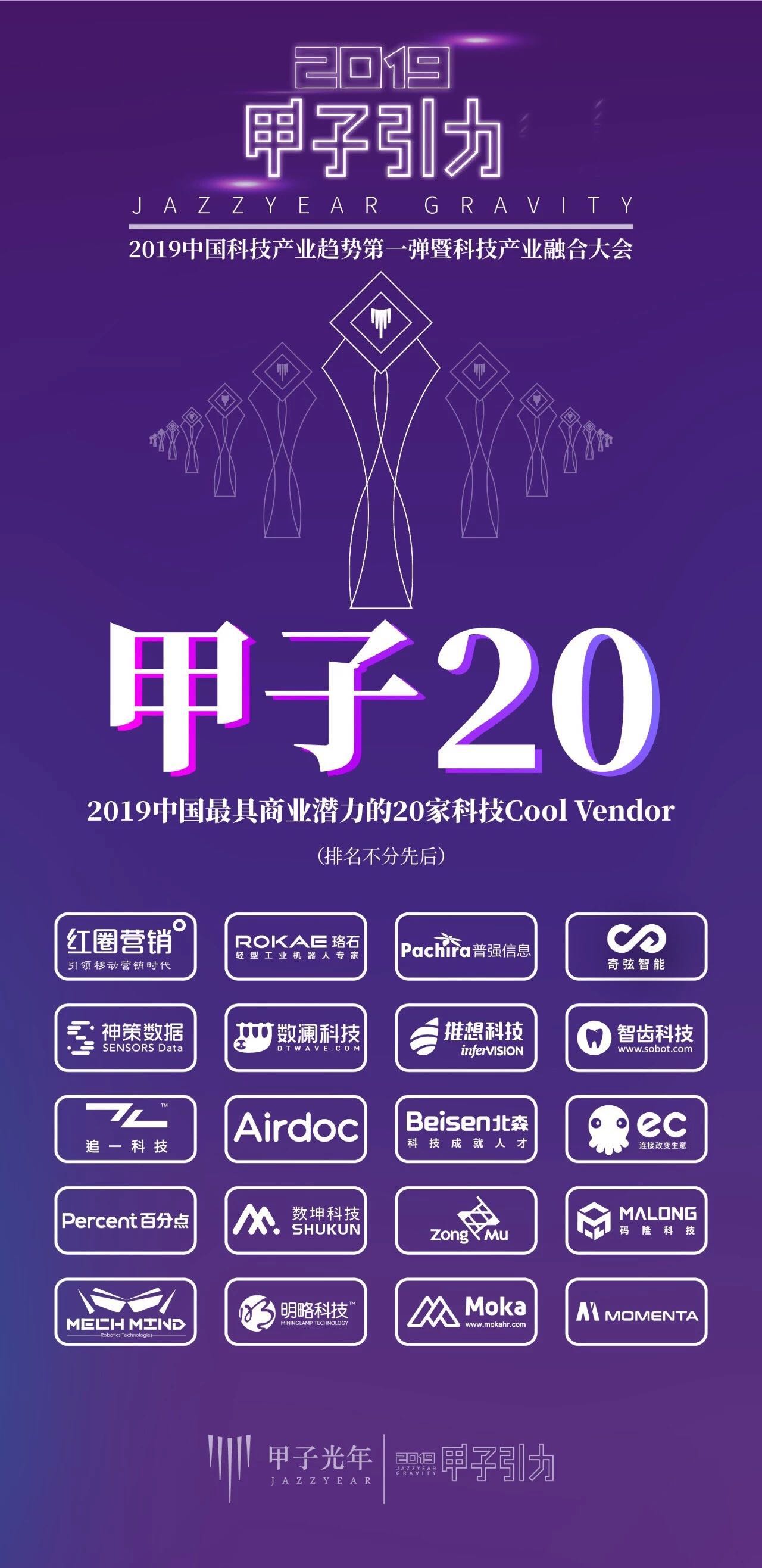 梅卡曼德榮獲“甲子20”——2019中國最具商業潛力的20家Cool Vendor 梅卡曼德榮獲“甲子20”——2019中國最具商業潛力的20家Cool Vendor